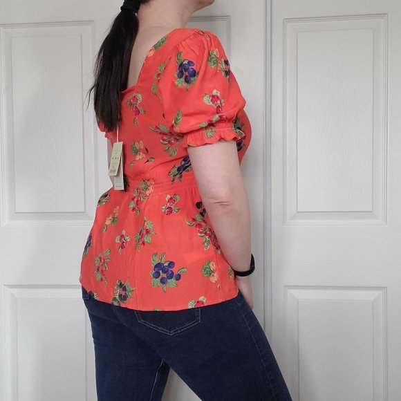 Monsoon Ramita Floral Print Blouse, Orange/Multi - Size 10 - NWT - Picture 3 of 7